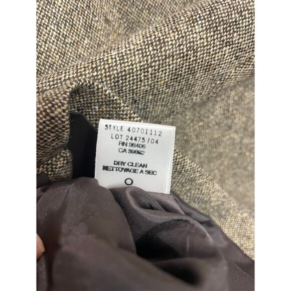 Theory Removable Fox Fur Collar Light Brown Wool Blazer Jacket SZ 4 Small Chic - Picture 6 of 6